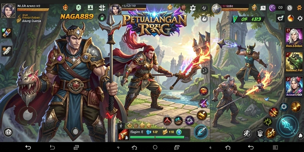 Tampilan aksi seru dalam gameplay RPG NAGA889.