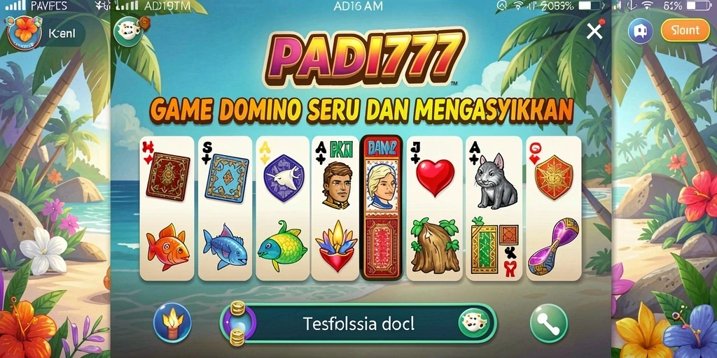 Screenshot utama PADI777 menampilkan gameplay seru domino yang penuh strategi.