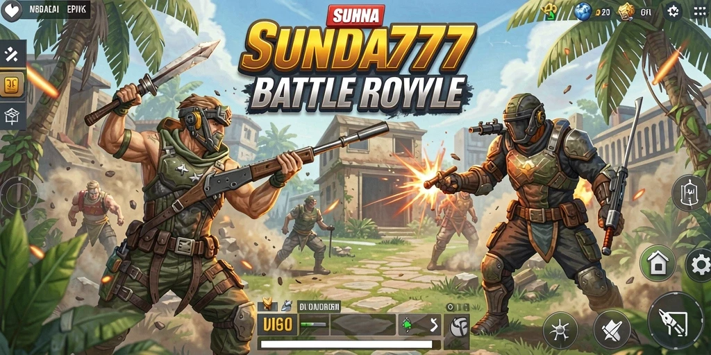 Gameplay intens di arena Battle Royale SUNDA777.