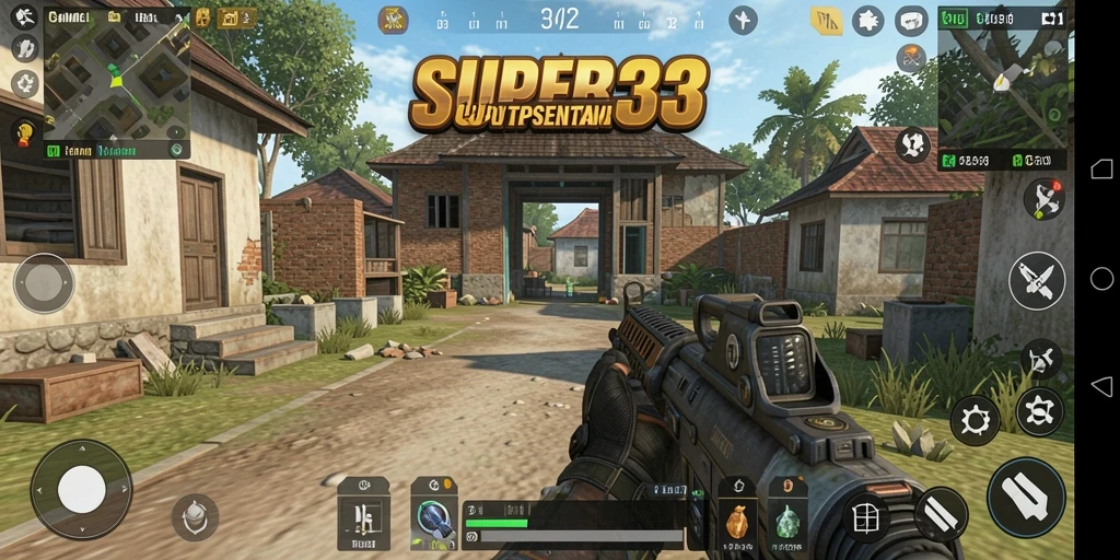 Tampilan dinamis gameplay SUPER33 yang seru dan mendebarkan.