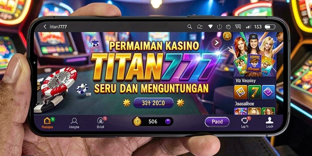 Screenshot gameplay Kasino TITAN777 yang menampilkan pengalaman bermain yang menyenangkan.